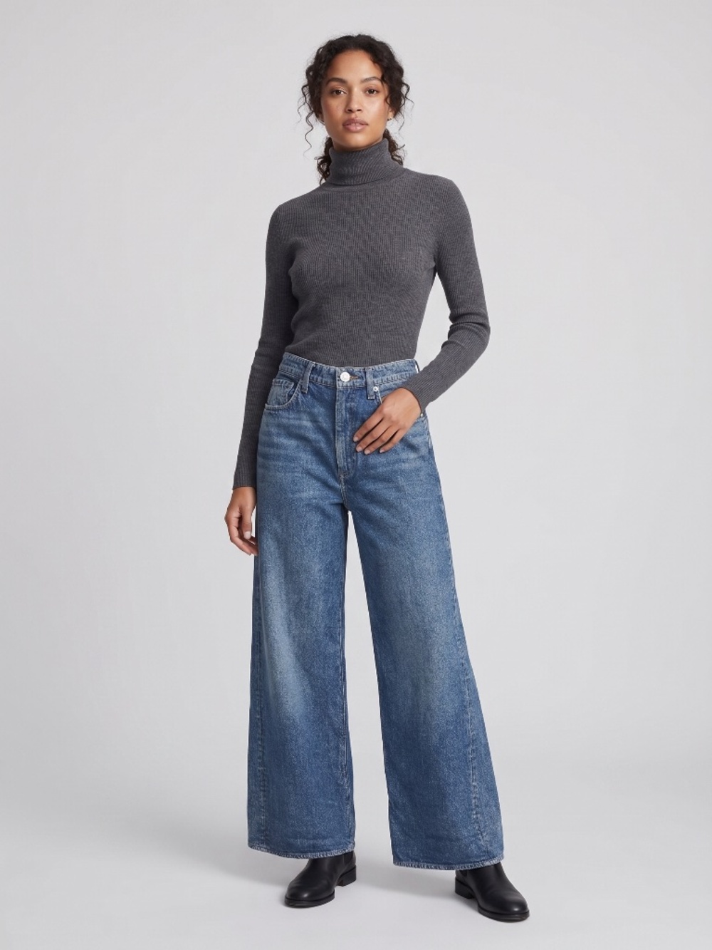 rag & bone Miramar Wide Leg Terry Sweatpant Jeans - Size 27 (Hemmed)
